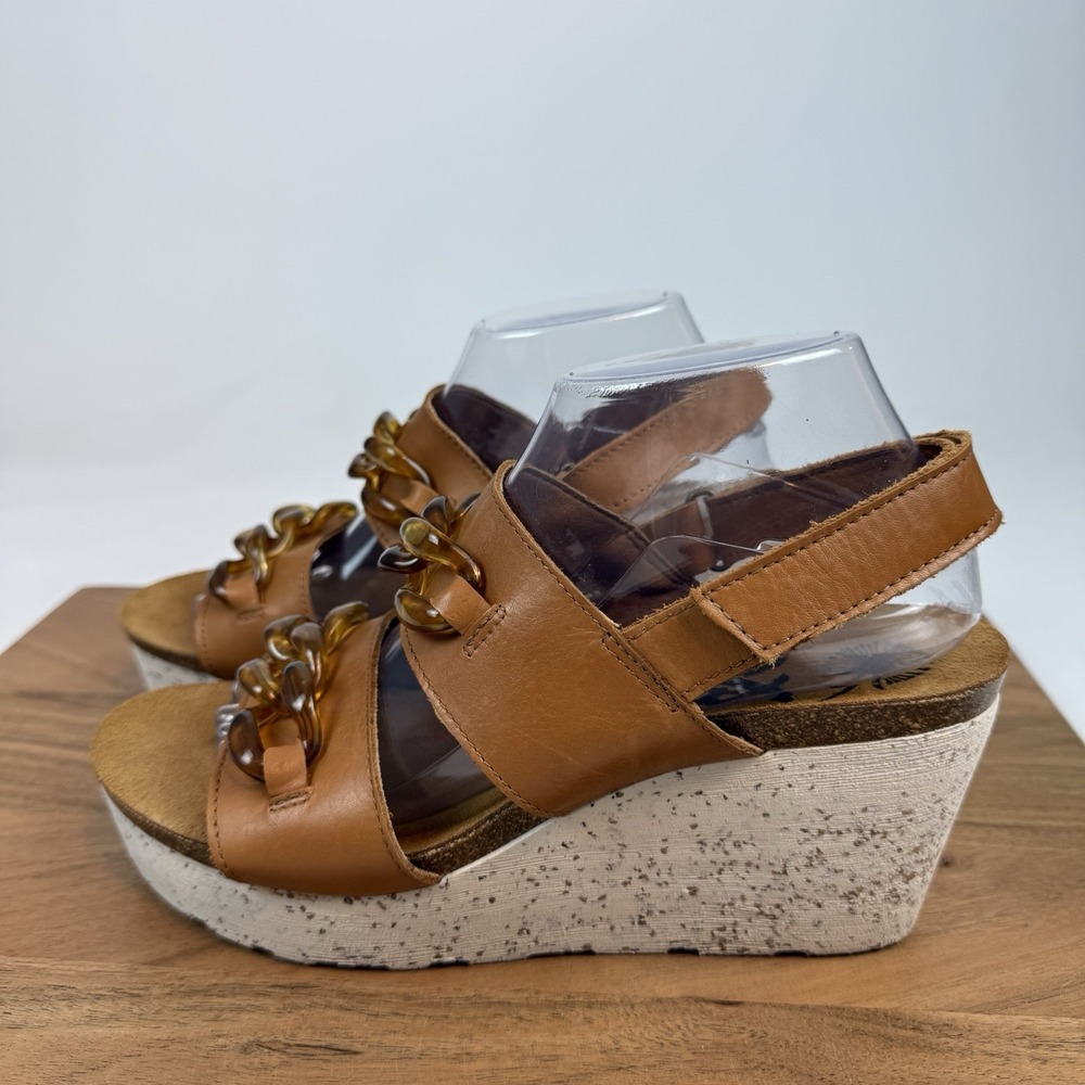 New NWOB Womens OTBT Fair Isles Wedge Leather‎ Sandals Shoes Size 9 M - Picture 5 of 8